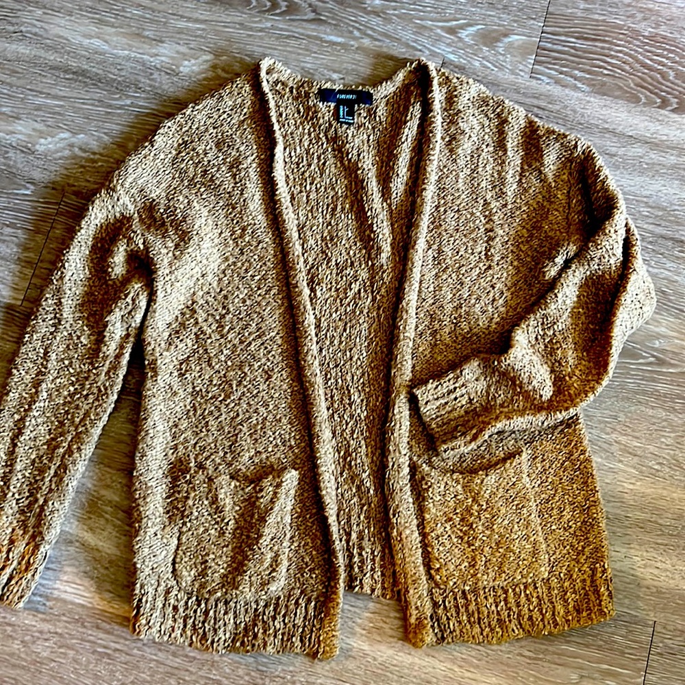 Gold open front cardigan